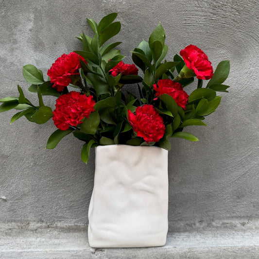 Bolsa blanca [florero]